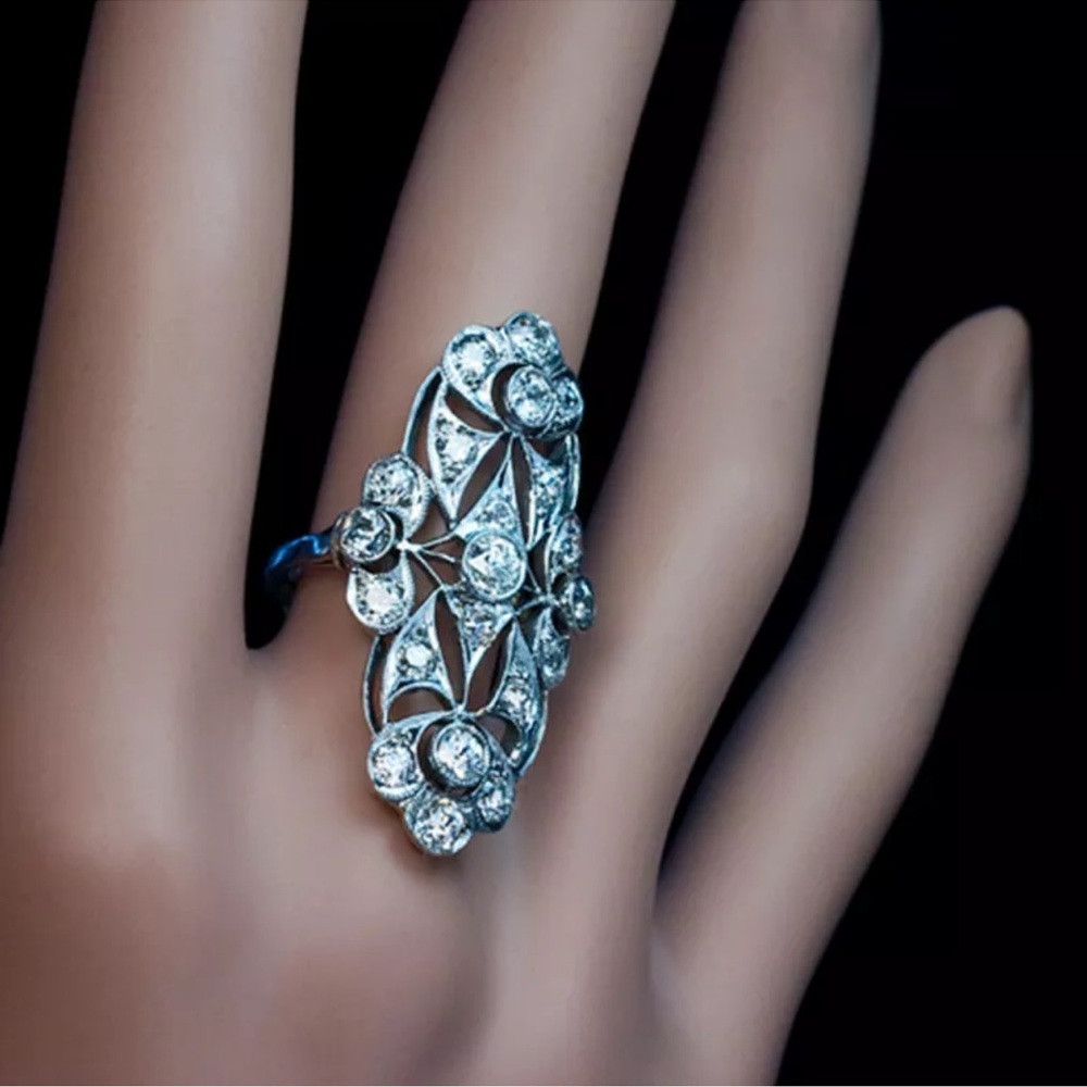 Creative  Silver Rings Women gorgeous diamond - Picture 3 of 4